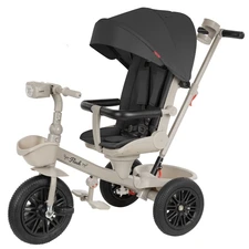 Трехколесный велосипед Tilly Flash T-3812 Black черный с родительской ручкой